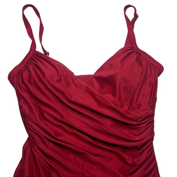 Jantzen Swimsuit Tummy Slimming One Piece Size 8 Blue Red bundle lot set of 2 - Picture 11 of 15